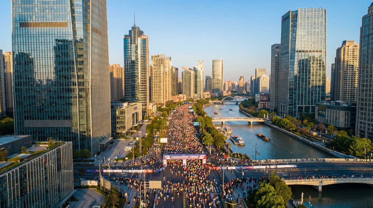 海角社区城市马拉松航拍视频